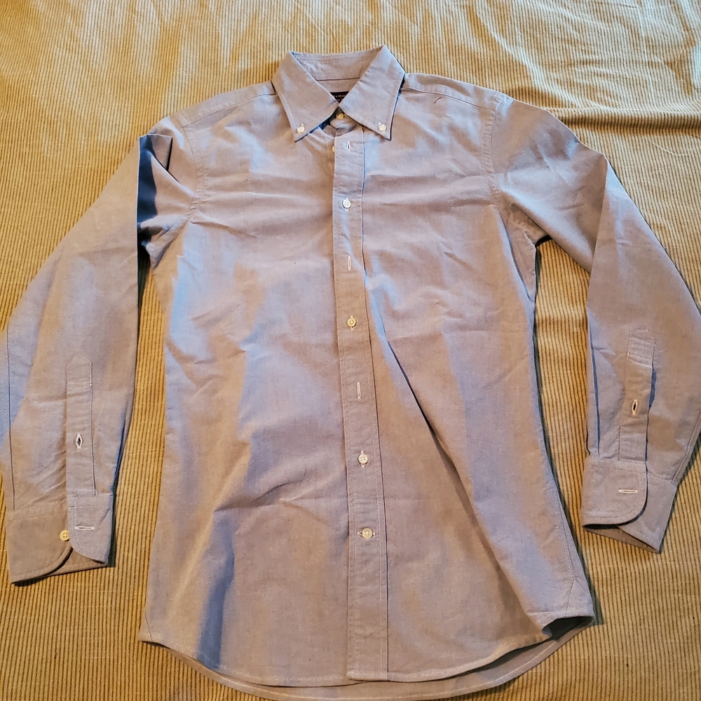 Men's Blue Button-Up Shirt
